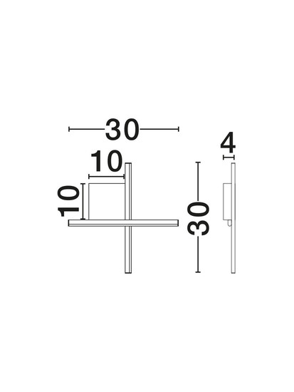 Nova Luce LED Wandleuchte Cross dimmbar 10W warmweiss 3000K Schwarz Gold Aluminium 30x30cm 9006083