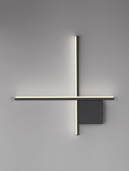 Nova Luce LED Wandleuchte Cross dimmbar 15W warmweiss 2700K Schwarz Aluminium 50x50cm 9006084
