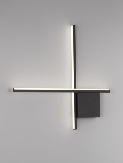 Nova Luce LED Wandleuchte Cross dimmbar 15W warmweiss 2700K Schwarz Aluminium 50x50cm 9006084