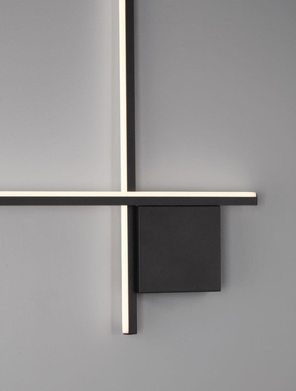 Nova Luce LED Wandleuchte Cross dimmbar 15W warmweiss 2700K Schwarz Aluminium 50x50cm 9006084