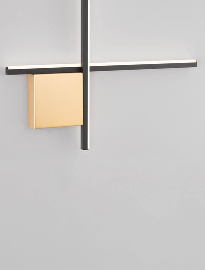 Nova Luce LED Wandleuchte Cross dimmbar 15W warmweiss 3000K Schwarz Gold Aluminium 50x50cm 9006085
