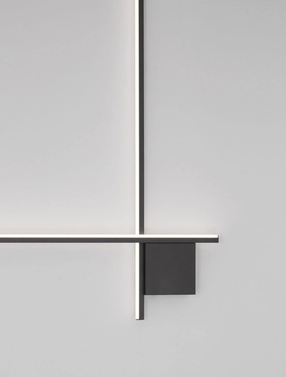 Nova Luce LED Wandleuchte Cross dimmbar 21W warmweiss 2700K Schwarz Aluminium 80x80cm 9006086