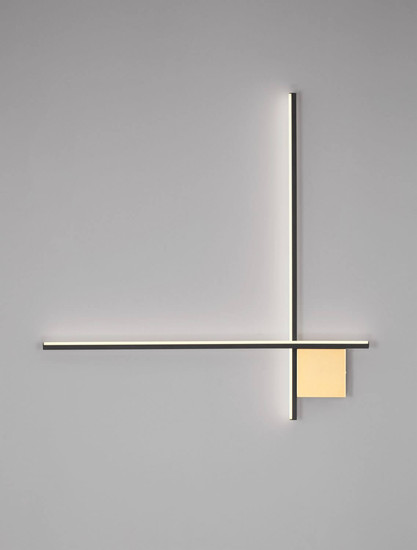 Nova Luce LED Wandleuchte Cross dimmbar 21W warmweiss 3000K Schwarz Gold Aluminium 80x80cm 9006087