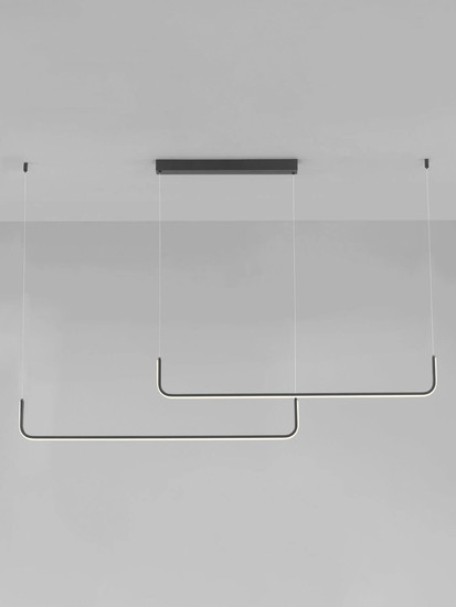 Nova Luce LED Pendelleuchte Strita dimmbar 40W warmweiss 3000K Schwarz Aluminium 150cm 9006088