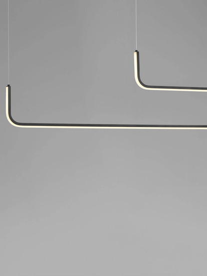 Nova Luce LED Pendelleuchte Strita dimmbar 40W warmweiss 3000K Schwarz Aluminium 150cm 9006088