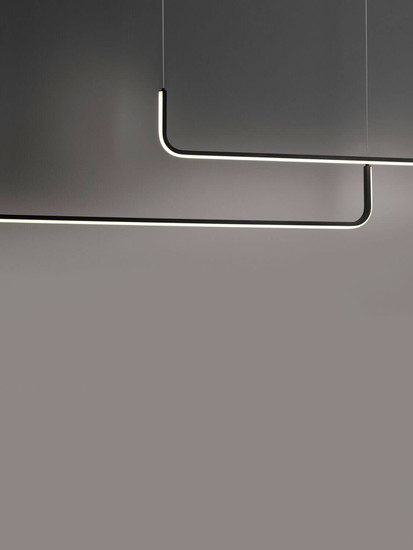 Nova Luce LED Pendelleuchte Strita dimmbar 40W warmweiss 3000K Schwarz Aluminium 150cm 9006088