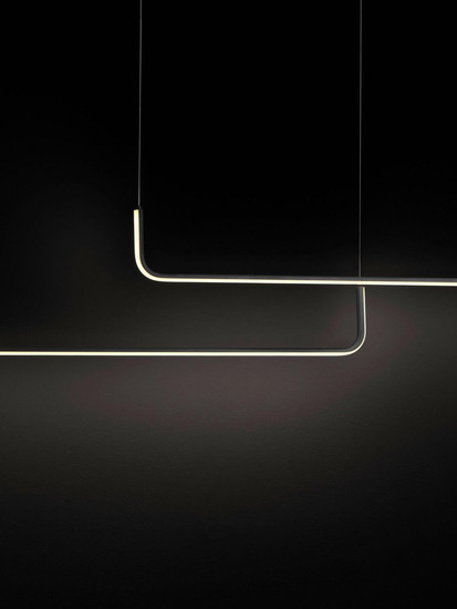 Nova Luce LED Pendelleuchte Strita dimmbar 40W warmweiss 3000K Schwarz Aluminium 150cm 9006088