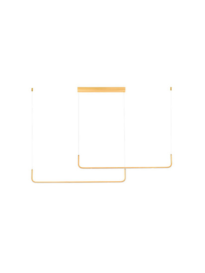 Nova Luce LED Pendelleuchte Strita dimmbar 40W warmweiss 3000K Messinggold Aluminium 150cm 9006089