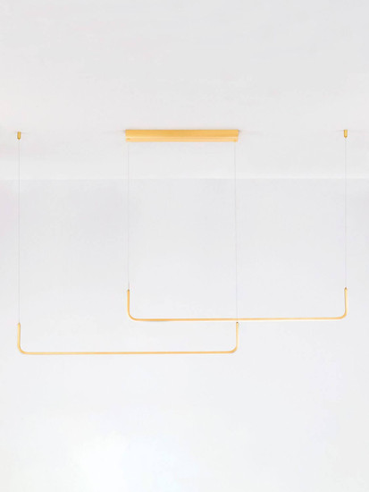 Nova Luce LED Pendelleuchte Strita dimmbar 40W warmweiss 3000K Messinggold Aluminium 150cm 9006089