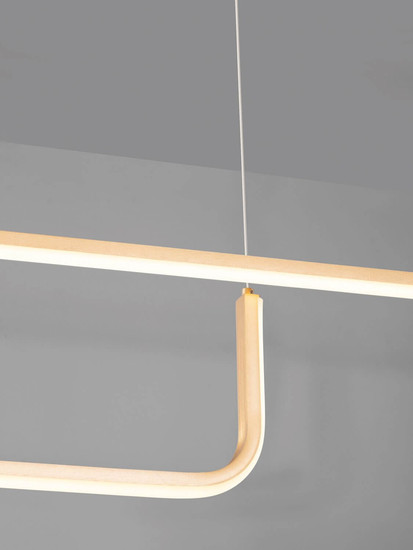 Nova Luce LED Pendelleuchte Strita dimmbar 40W warmweiss 3000K Messinggold Aluminium 150cm 9006089
