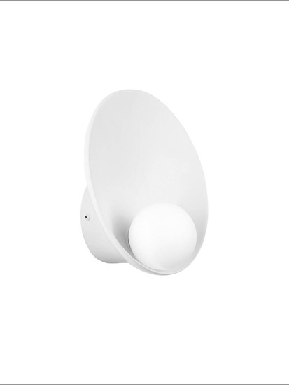 Nova Luce Wandleuchte Minim G9 Weiß Opal Stahl Glas Ø23cm 9006090