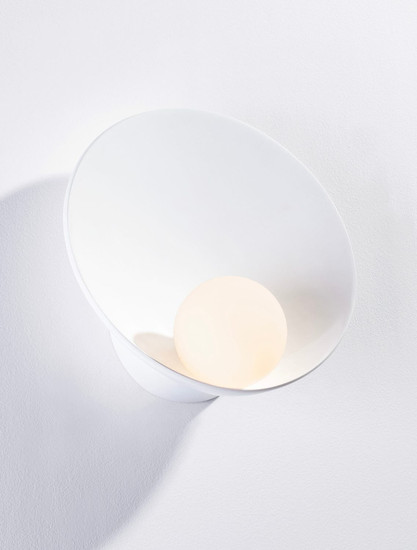 Nova Luce Wandleuchte Minim G9 Weiß Opal Stahl Glas Ø23cm 9006090
