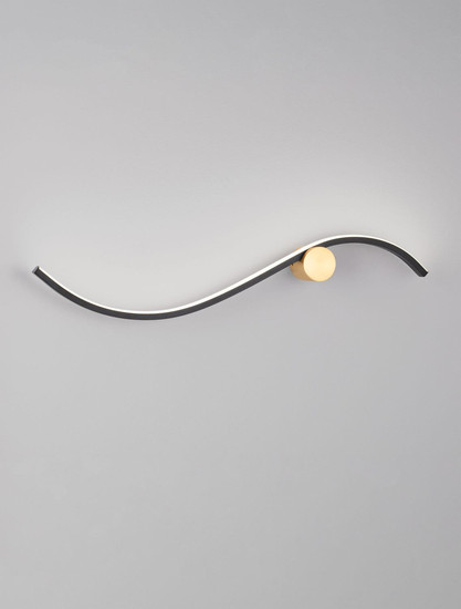 Nova Luce LED Wandleuchte Kima 14W warmweiss 3000K Schwarz Gold Aluminium 65x13cm 9006095