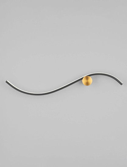 Nova Luce LED Wandleuchte Kima 14W warmweiss 3000K Schwarz Gold Aluminium 65x13cm 9006095