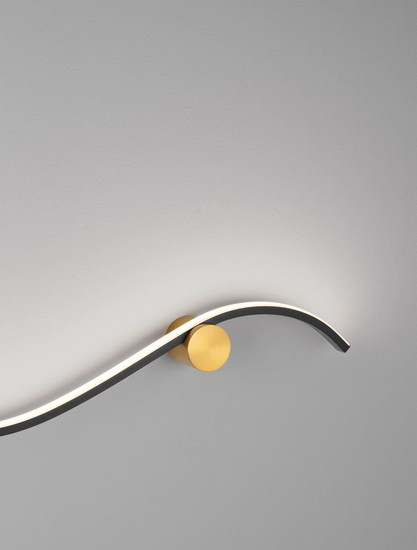 Nova Luce LED Wandleuchte Kima 14W warmweiss 3000K Schwarz Gold Aluminium 65x13cm 9006095