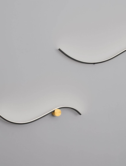 Nova Luce LED Wandleuchte Kima 14W warmweiss 3000K Schwarz Gold Aluminium 65x13cm 9006095