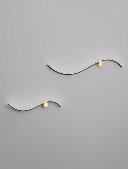 Nova Luce LED Wandleuchte Kima 14W warmweiss 3000K Schwarz Gold Aluminium 65x13cm 9006095