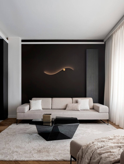 Nova Luce LED Wandleuchte Kima 20W warmweiss 3000K Schwarz Gold Aluminium 102x20cm 9006096