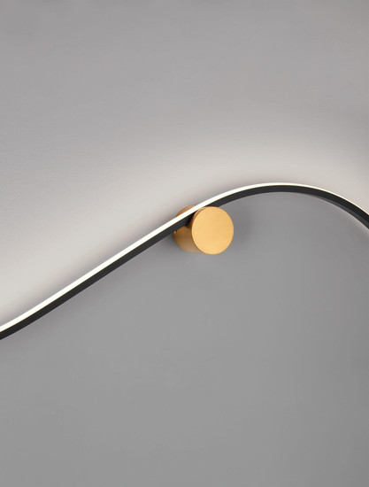 Nova Luce LED Wandleuchte Kima 20W warmweiss 3000K Schwarz Gold Aluminium 102x20cm 9006096