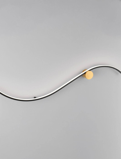 Nova Luce LED Wandleuchte Kima 20W warmweiss 3000K Schwarz Gold Aluminium 102x20cm 9006096