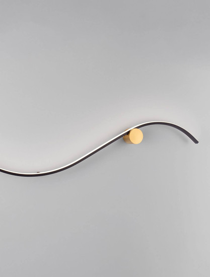 Nova Luce LED Wandleuchte Kima 20W warmweiss 3000K Schwarz Gold Aluminium 102x20cm 9006096