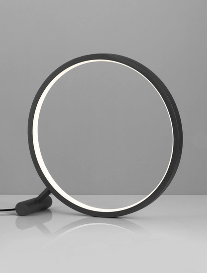 Nova Luce LED Tischleuchte Hola 12W warmweiss 3000K Schwarz Aluminium Ø29cm 9006097