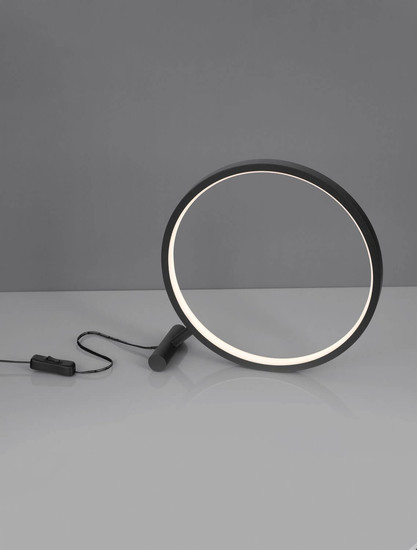 Nova Luce LED Tischleuchte Hola 12W warmweiss 3000K Schwarz Aluminium Ø29cm 9006097