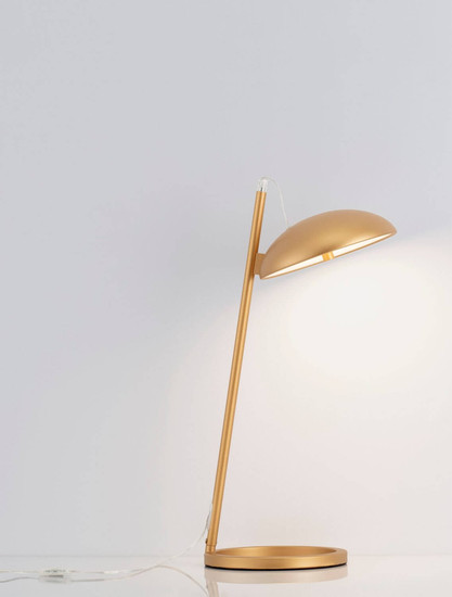 Nova Luce LED Tischleuchte Flute dimmbar 18W warmweiss 3000K Gold Aluminium 53x28cm 9006101