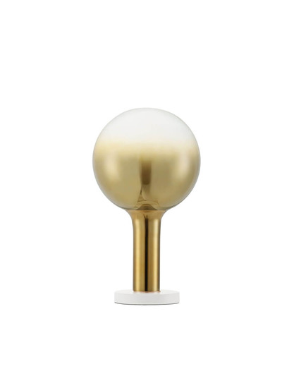 Nova Luce LED Tischleuchte Nostos dimmbar 3W warmweiss 3000K Gold Weiß Glas Metall Ø20cm 9009103