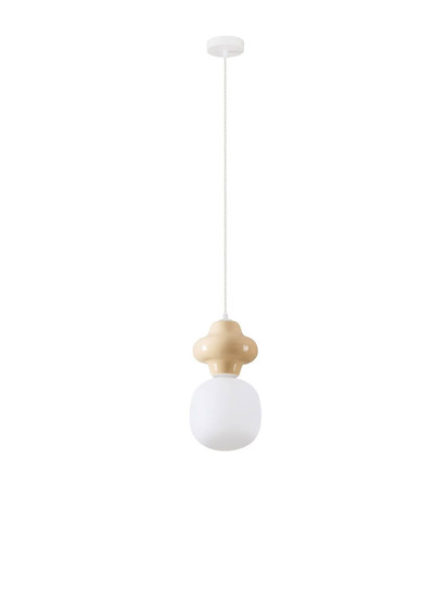 Nova Luce Pendelleuchte Clio E14 Gelb Weiß Opal Glas Metall Ø18x198cm 9009106