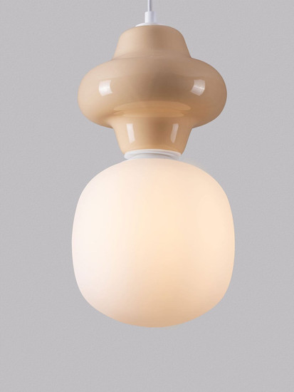 Nova Luce Pendelleuchte Clio E14 Gelb Weiß Opal Glas Metall Ø18x198cm 9009106