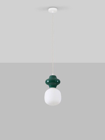 Nova Luce Pendelleuchte Clio E14 Jaspis Weiß Opal Glas Metall Ø18x198cm 9009107