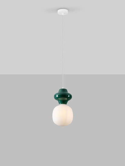 Nova Luce Pendelleuchte Clio E14 Jaspis Weiß Opal Glas Metall Ø18x198cm 9009107