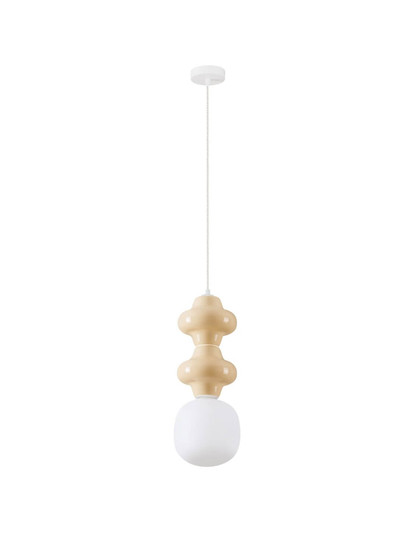 Nova Luce Pendelleuchte Clio E14 Gelb Weiß Opal Glas Metall Ø18x215cm 9009110
