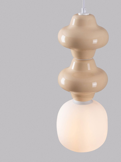 Nova Luce Pendelleuchte Clio E14 Gelb Weiß Opal Glas Metall Ø18x215cm 9009110