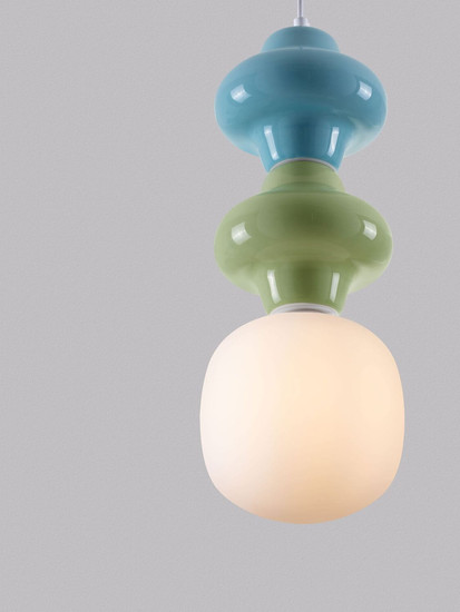 Nova Luce Pendelleuchte Clio E14 Mehrfarbig Glas Metall Ø18cm 9009116