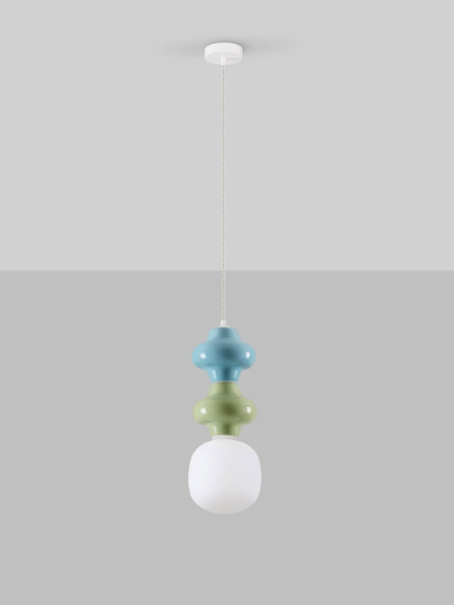 Nova Luce Pendelleuchte Clio E14 Mehrfarbig Glas Metall Ø18cm 9009116