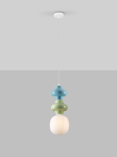Nova Luce Pendelleuchte Clio E14 Mehrfarbig Glas Metall Ø18cm 9009116