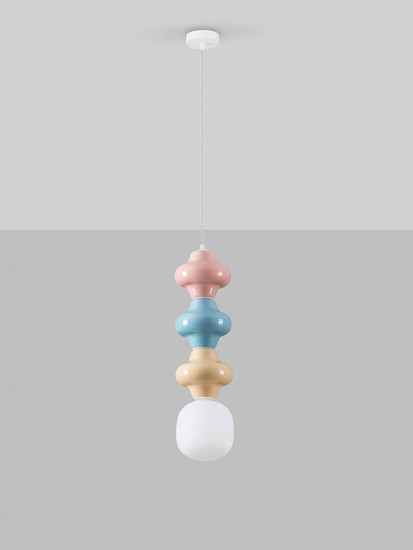 Nova Luce Pendelleuchte Clio E14 Mehrfarbig Glas Metall Ø18cm 9009118