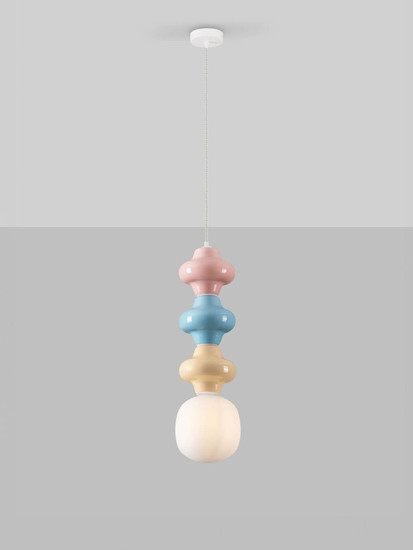 Nova Luce Pendelleuchte Clio E14 Mehrfarbig Glas Metall Ø18cm 9009118