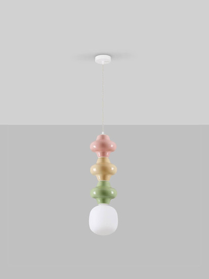 Nova Luce Pendelleuchte Clio E14 Mehrfarbig Glas Metall Ø18cm 9009119