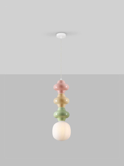 Nova Luce Pendelleuchte Clio E14 Mehrfarbig Glas Metall Ø18cm 9009119