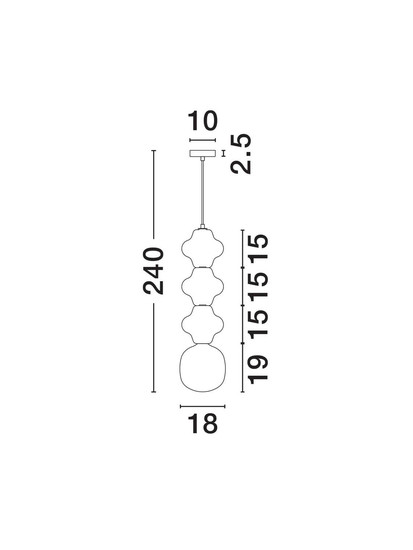 Nova Luce Pendelleuchte Clio E14 Mehrfarbig Glas Metall Ø18cm 9009119