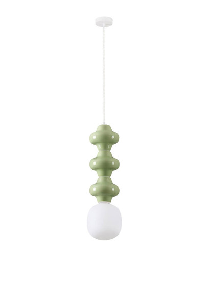 Nova Luce Pendelleuchte Clio E14 Grün Weiß Opal Glas Metall Ø18x240cm 9009122