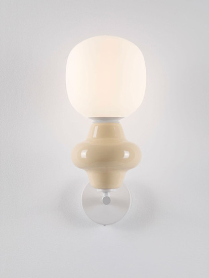 Nova Luce Wandleuchte Clio E14 Gelb Weiß Opal Glas Metall Ø19cm 9009125