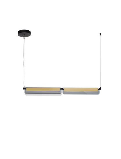 Nova Luce LED Pendelleuchte Apnea dimmbar 20W warmweiss 3000K Schwarz Gold Grau Glas Metall 93x7cm 9009133
