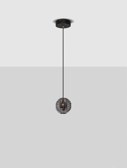 Nova Luce LED Pendelleuchte Las 13W warmweiss 3000K Rauchgrau Schwarz Glas Metall Ø15cm 9009137