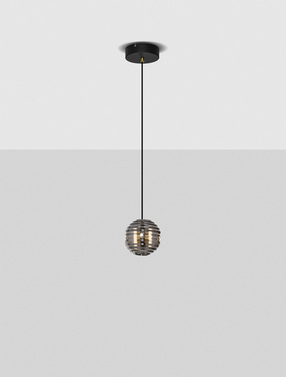 Nova Luce LED Pendelleuchte Las 13W warmweiss 3000K Rauchgrau Schwarz Glas Metall Ø15cm 9009137