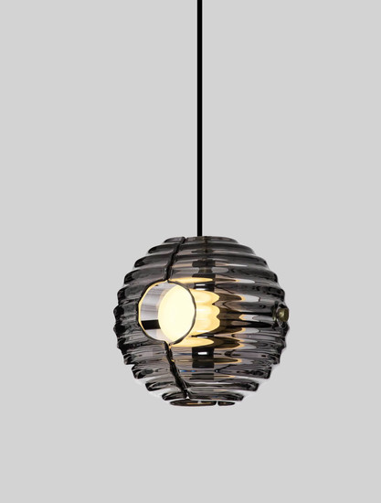 Nova Luce LED Pendelleuchte Las 13W warmweiss 3000K Rauchgrau Schwarz Glas Metall Ø15cm 9009137