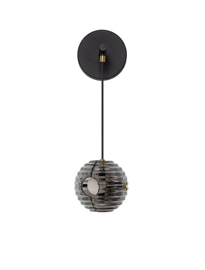 Nova Luce LED Wandleuchte Las 13W warmweiss 3000K Rauchgrau Schwarz Glas Metall 52x23cm 9009139